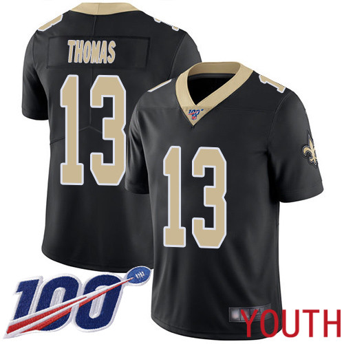 New Orleans Saints Limited Black Youth Michael Thomas Home Jersey NFL Football #13 100th Season Vapor Untouchable Jersey->youth nfl jersey->Youth Jersey